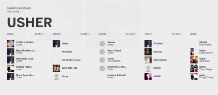 Noul MySpace - search