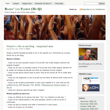 Blog Florin Grozea 2006
